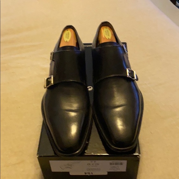 Black Mock Strap Magnanni Shoes - Picture 3 of 4